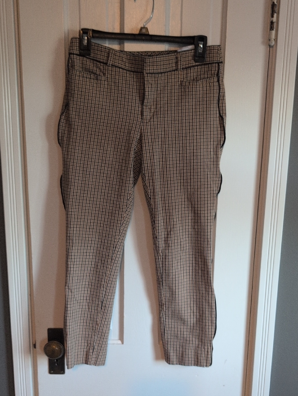Banana Republic Checked Chinos in Tan and Black Size 4